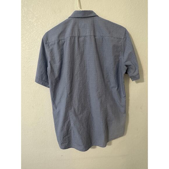 Boss HUGO Boss Men's Short Sleeve Button-Down Shirt Slim Fit Blue Medium - Picture 2 of 10